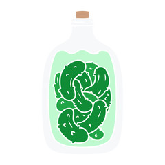 cartoon doodle jar of pickled gherkins