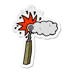 sticker of a cartoon match