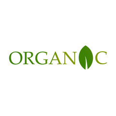 Organic text with green leaf - 252099045
