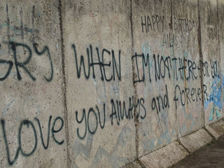 A random message written on Berlin Wall remains