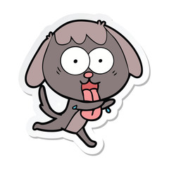 sticker of a cute cartoon dog