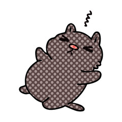 quirky comic book style cartoon cat