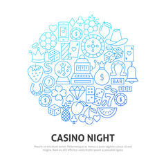 Fototapeta na wymiar Night Casino Circle Concept