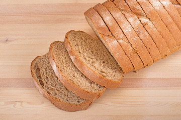 Sliced pieces of white bread close-up