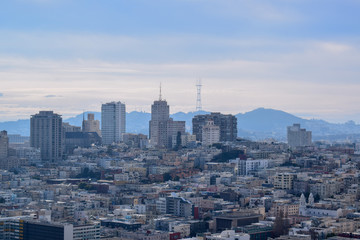 Fototapeta na wymiar San Francisco Skyline - Twin Peaks