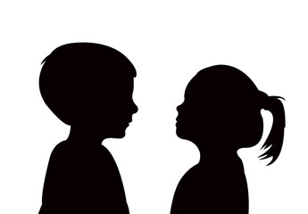 talking heads, silhouette vector