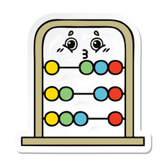 sticker of a cute cartoon abacus