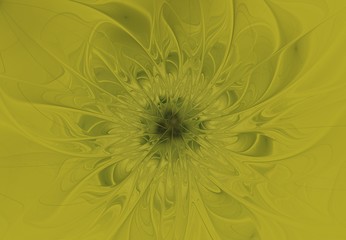 Abstract image. Computer generated. Yellow macro flower.