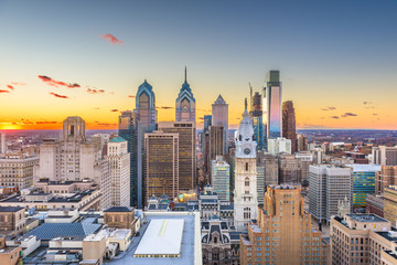 Fototapeta na wymiar Philadelphia, Pennsylvania, USA skyline at Center City