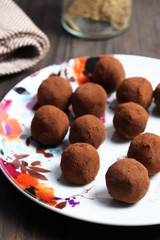 Homemade chocolate truffles