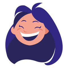 cute little girl head character