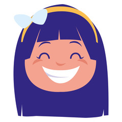 cute little girl head character