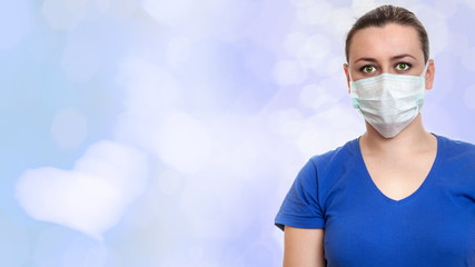woman with  a medical mask f