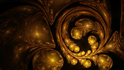 Abstract image. Computer generated Golden decoration.