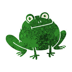 quirky retro illustration style cartoon frog
