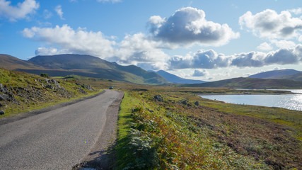 Scottish highlands on a sunny day