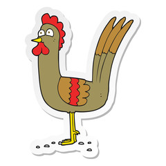 sticker of a cartoon chicken