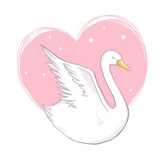 Swan. White bird. Sign, symbol, logo, logo vector. Vector.