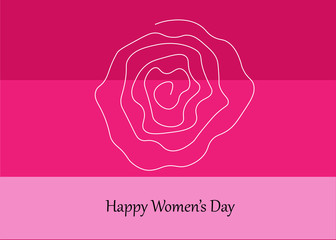 Happy women's day card with flower rose, vector illustration.