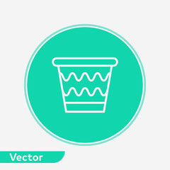 Flower pot vector icon sign symbol