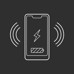 Smartphone wireless charging icon.