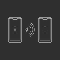 Smartphone wireless charging icon.