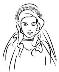 a bride cartoon illustration vector