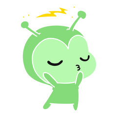 cartoon of a cute kawaii alien