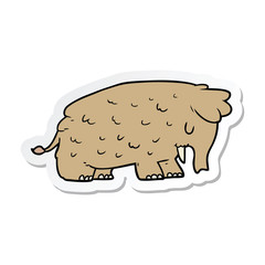sticker of a cartoon mammoth