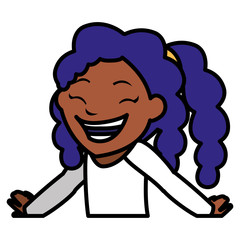 happy black girl character