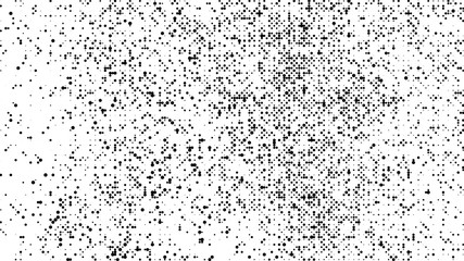 Black Halftone Texture On White Background. Braille Code Imitation Pattern. Modern Dotted Futuristic Backdrop. Fade Noise Overlay. Vector Illustration, Eps 10. - obrazy, fototapety, plakaty