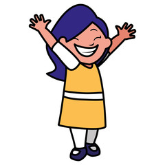 happy little girl character