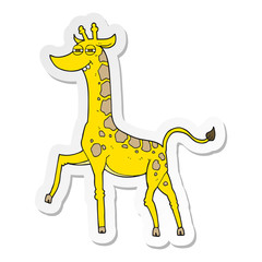 sticker of a cartoon giraffe
