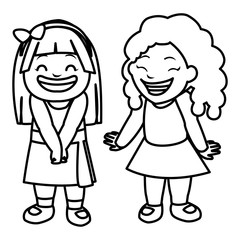 happy little girls celebrating