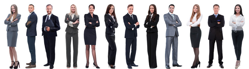 group of successful business people isolated on white