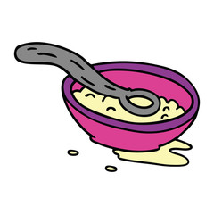 cartoon doodle of a cereal bowl