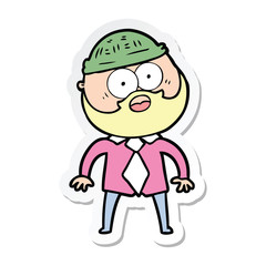 sticker of a cartoon bearded man