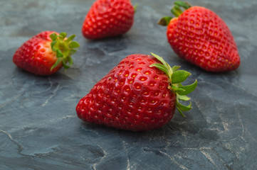 Fresh strawberry on dark background