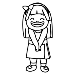 happy little girl character