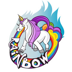 I believe in unicorns, horse with horn drink tea and lettering