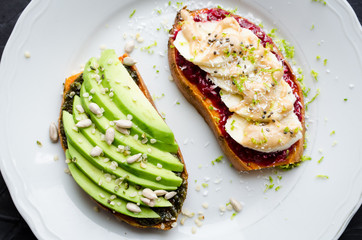 Healthy sandwich for breakfast, snack or lunch