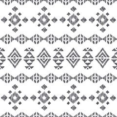 Materiał do szycia Tribal indian american seamless pattern. Vector hand drawn aztec geometrical ornaments