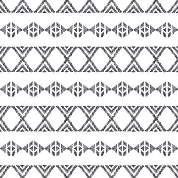 Tribal indian american seamless pattern. Vector hand drawn aztec geometrical ornaments
