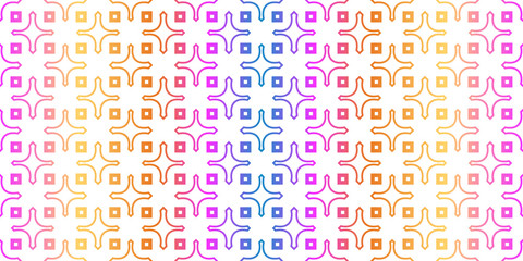 Unique, Abstract Geometric Pattern. Seamless Vector Illustration. For Fantastic Design, Wallpaper, Background, Fantastic Print. Rainbow neon gradient color