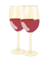 Two glasses of wine.