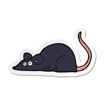 sticker of a cartoon black rat