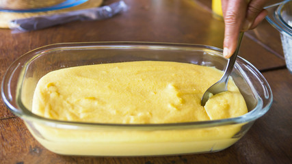 Typical Minas Gerais food made on the farm, typical food polenta (angu)