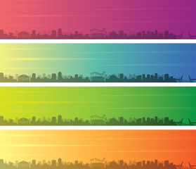 Fort Lauderdale Multiple Color Gradient Skyline Banner