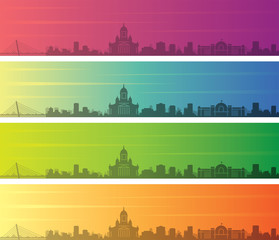 Helsinki Multiple Color Gradient Skyline Banner