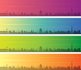 Indianapolis Multiple Color Gradient Skyline Banner